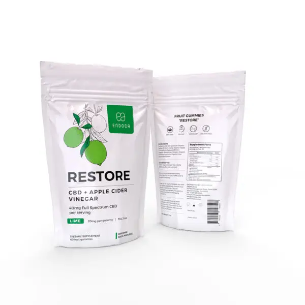CBD Gummies "Restore" 1200mg CBD, THC Free, Lime - Image 2