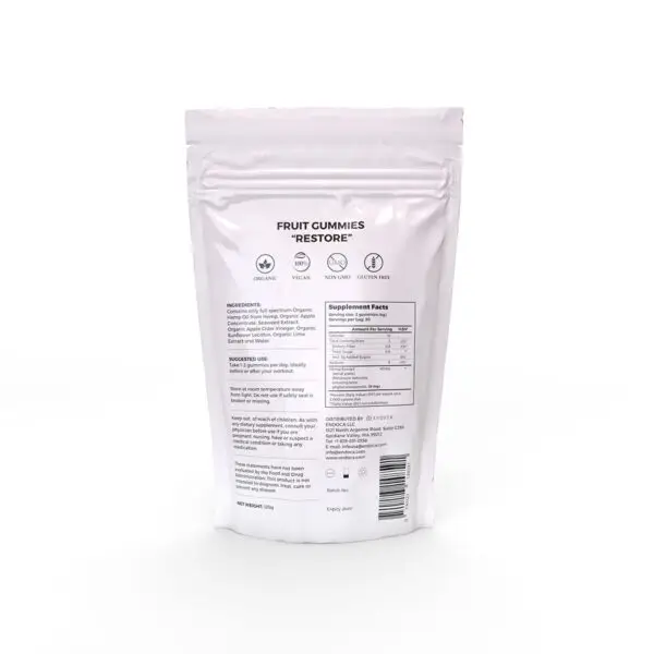 CBD Gummies "Restore" 1200mg CBD, THC Free, Lime - Image 3