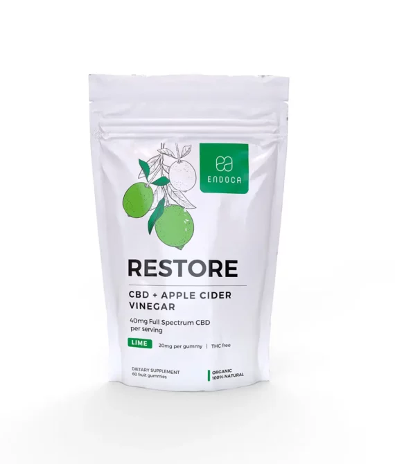 CBD Gummies “Restore” 1200mg CBD, THC Free, Lime