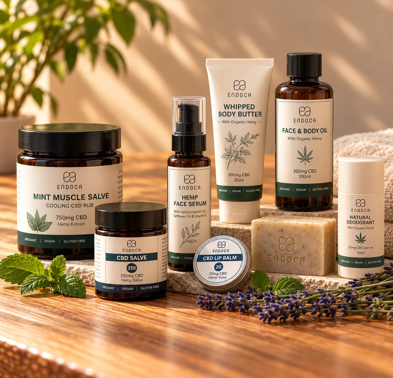 Natural CBD Skincare Still Life