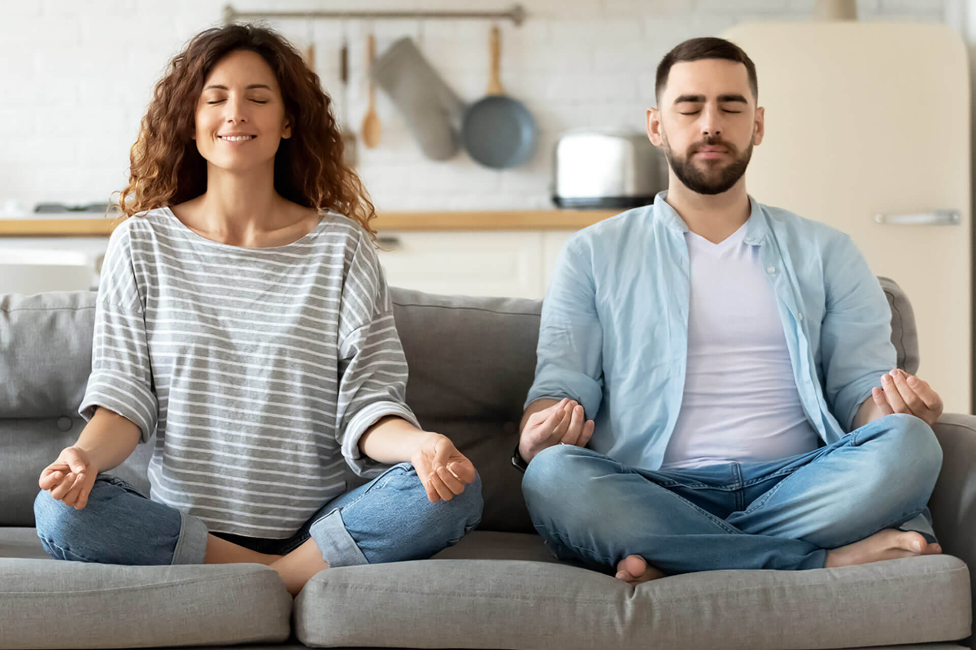 meditating couple