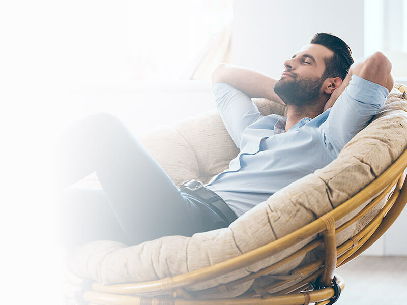 Man sitting in a chair