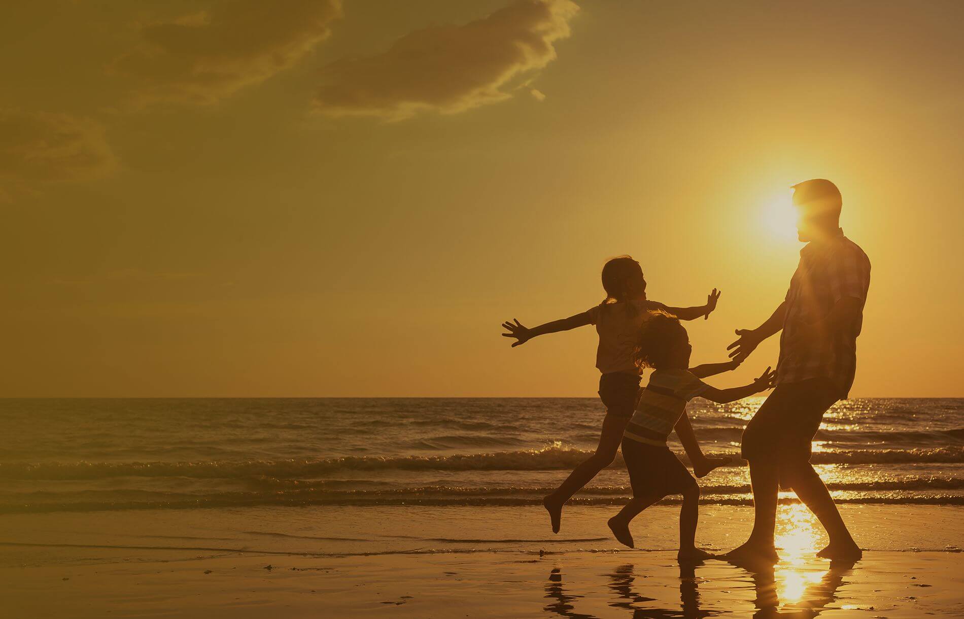 family at beach