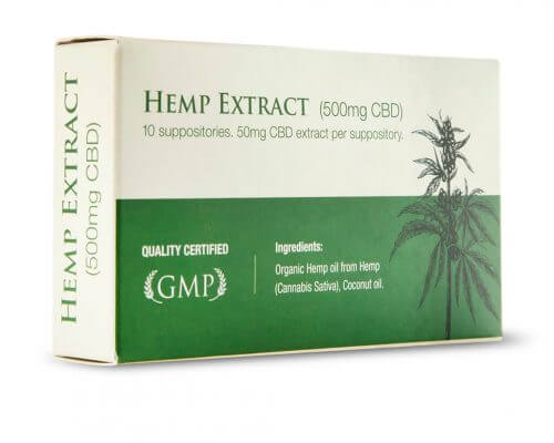 CBD Suppositories 500mg PerspectiveView