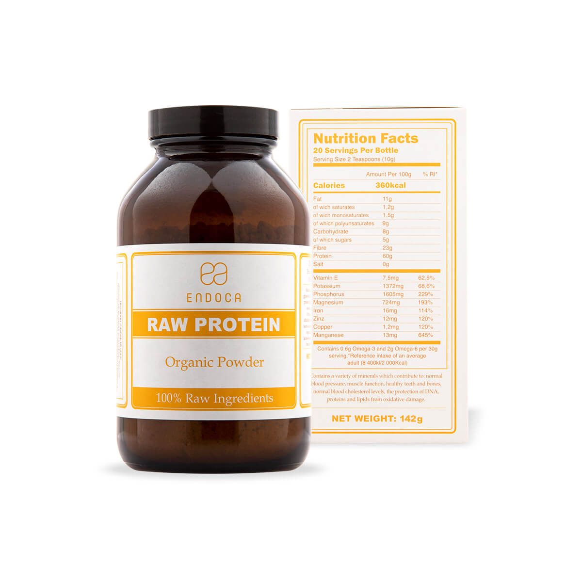 RAW ORGANIC HEMP PROTEIN POWDER Raw & Organic Endoca© CBD