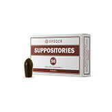 CBD suppositories in red and white package