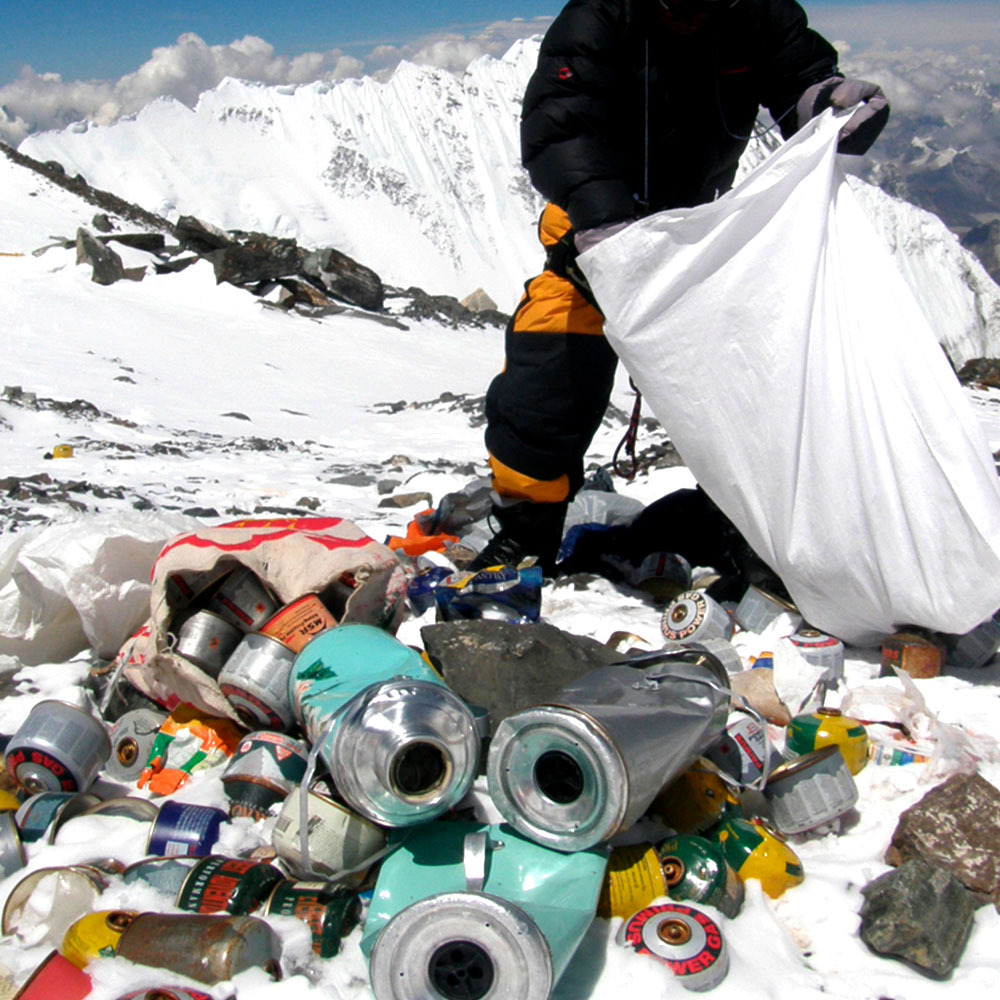 People leaving waste on Everest which is hard to clean up