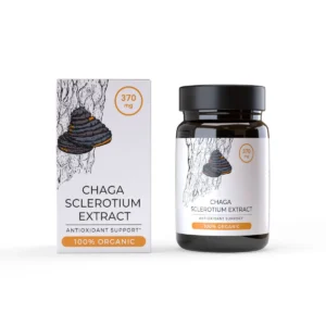 Endoca Chaga Sclerotium extract box and jar, 370mg, antioxidant support, 100% organic