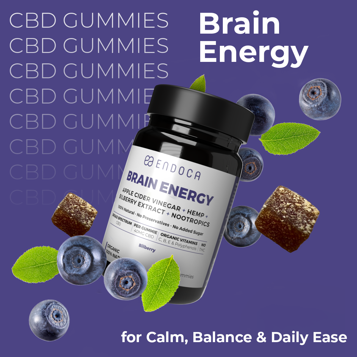 Brain Energy Bilberry Gummies - Image 2