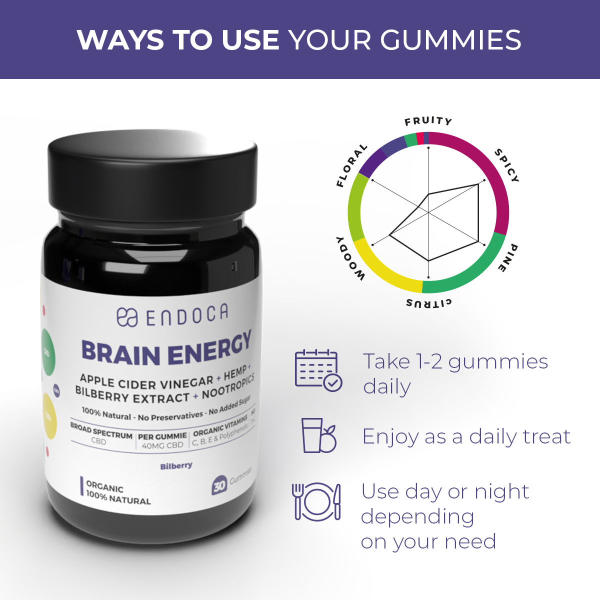 Brain Energy Bilberry Gummies - Image 4