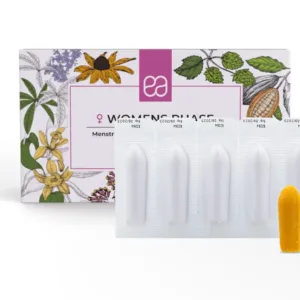 Endoca Womens Phase box with suppositories laid out in front, 100% organic