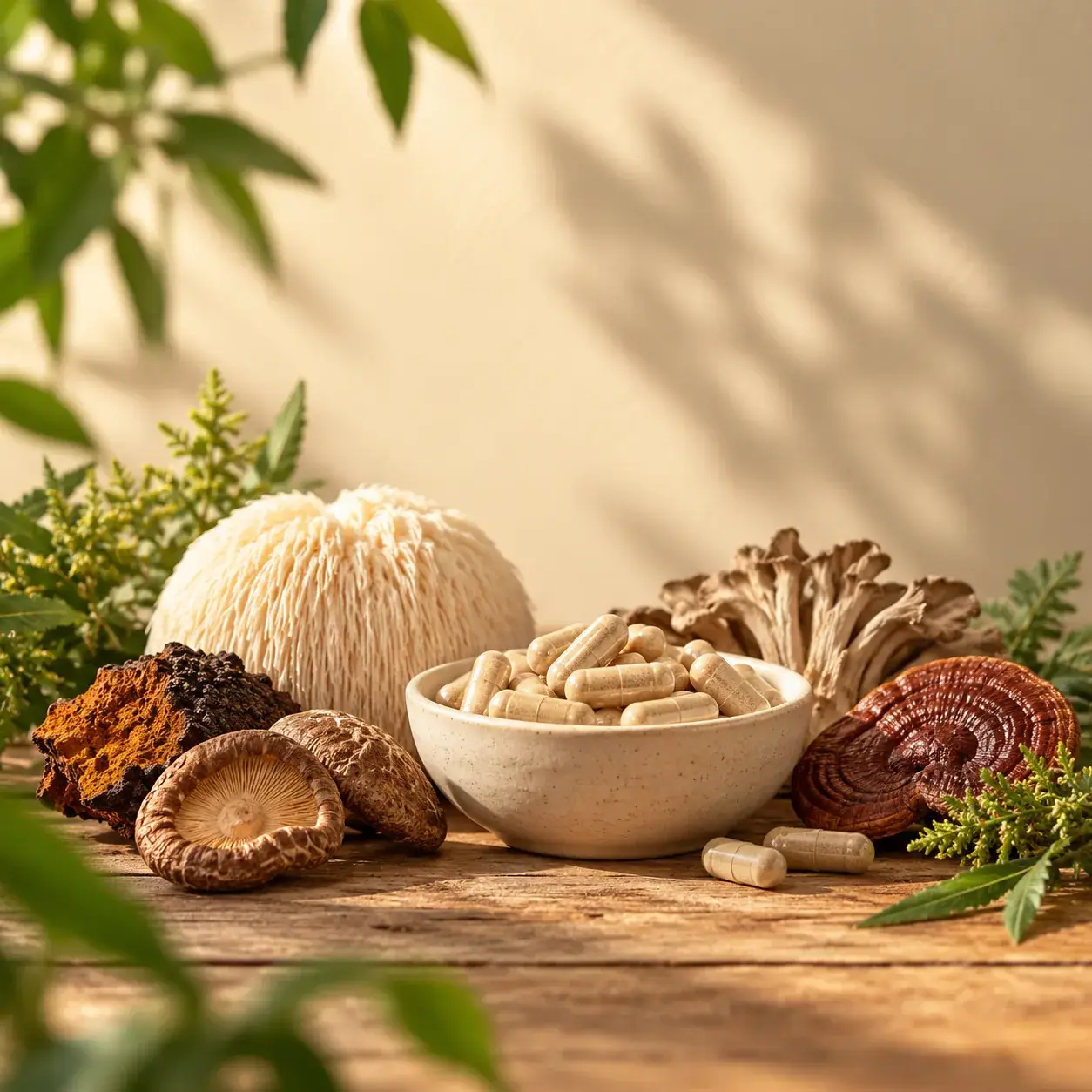 Mushroom Supplement Still Life
