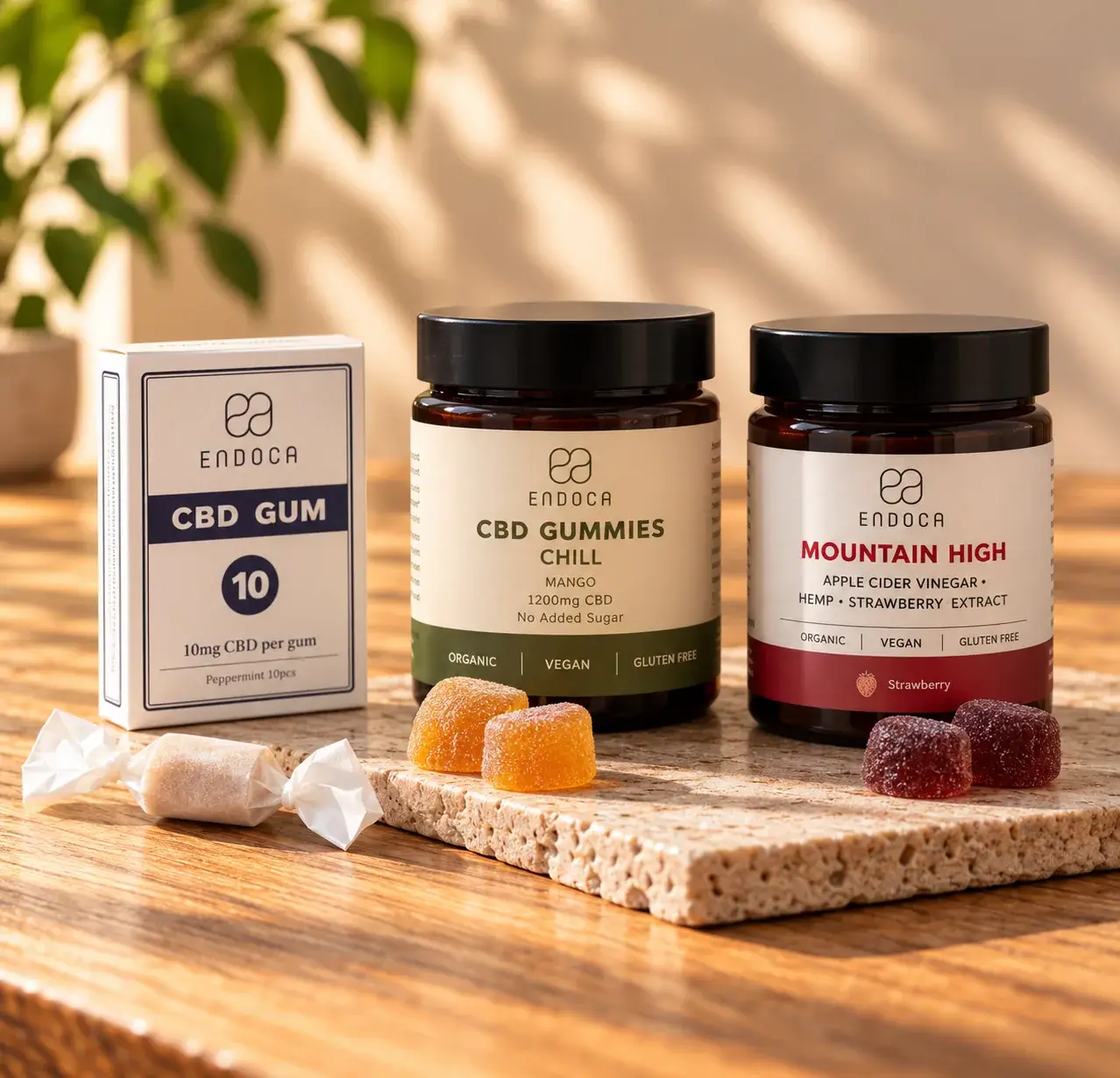 Sunlit Endoca CBD Edibles Still Life